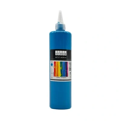 Abbildung von SÜDOR ACRYLFARBE 500 ml Hochpigmentierte Acrylfarben. Geeignet für Acryl Pouring. Künstler Malfarben zum Bemalen auf Holz, Leinwand, Stein, Papier, Metall. Wasserfest. Vegan. (Türkis)