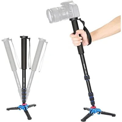 Abbildung von Neewer Ausziehbares Einbeinstativ für Kamera mit Abnehmbarer und Faltbarer Halterung: aus Aluminiumlegierung, Höhe von 52 168 cm DSLR Nikon Sony; zulässige Belastung 5 kg