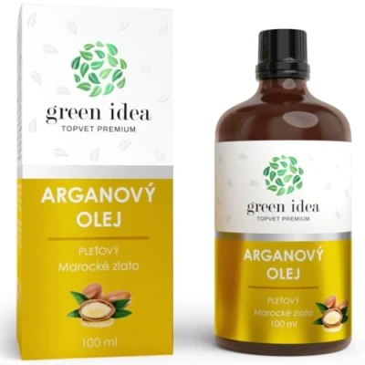 Abbildung von green idea Arganöl 100% Rein, Natürlich und Kaltgepresst Gesicht, Körper, Haar, Bart, Nägel Vegan Cruelty Free Argan Oil Glasflasche 100 ml
