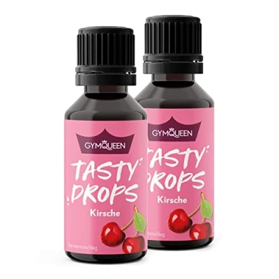 Abbildung von GymQueen Tasty Drops, Kirsche, 2x30ml, Flavour Drops ohne Kalorien