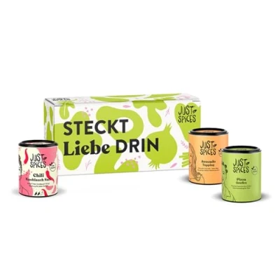 Abbildung von Just Spices Von Herzen Geschenkbox I Geschenkset mit 3 Gewürzdosen Für Hobbyköche, gemeinsame Kochabende, Valentinstag