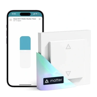 Abbildung von Meross Matter Smart Rolladenschalter WLAN für Jalousien, Home Rolladensteuerung kompatibel mit Alexa, Apple HomeKit und Google Home(NEUTRALKABEL ERFORDERLICH)