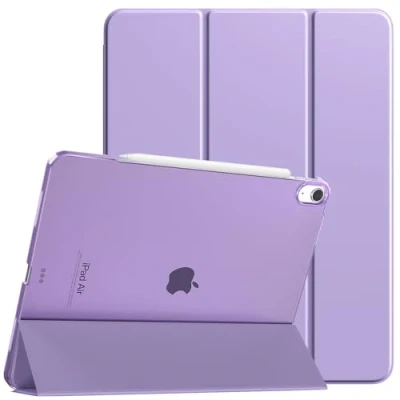 Abbildung von TiMOVO für iPad Air 13 Zoll Hülle M2 2024, Schlanke 13&quot; (M2), Unterstützt Touch ID, Auto Schlaf/Aufwach Schutzhülle mit Transluzent Rückhülle, Hülle, Taro Violett