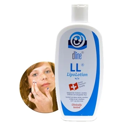 Abbildung von dline LL LipoLotion Nachtkerzenöl Bodylotion vom Pflegeprofi 500ml Flasche Feuchtigkeitscreme für trockene Haut Anti Juckreiz Aloe vera Jojobaöl Glycerin Ceramide Creme Urea Bienenwachs