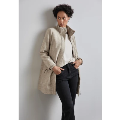 Abbildung von STREET ONE Damen A201964 Mantel mit Strickdetails, Quinoa Beige Melange, 46
