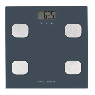 Abbildung von Rowenta Body Up BR2520 Personenwaage mit Körperfettmessgerät und BMI, speichert bis zu 8 Benutzerprofile, großes LCD Display, Glasplattform, 150 kg Kapazität, Blau