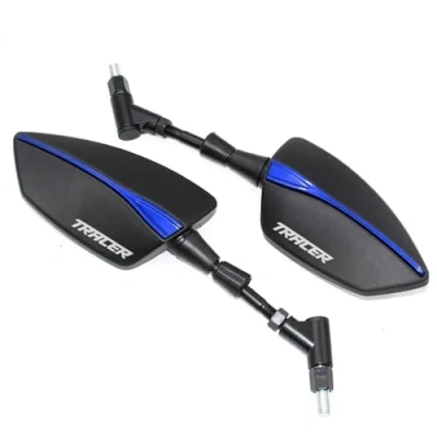 Abbildung von CNC Motorrad Rückspiegel Für YAM&amp;AHA TRACER 900GT 700GT 700 900 GT MT09 MT07 MT 07 09 10 mm Einstellbare Seitenspiegel (Color : C Blue)