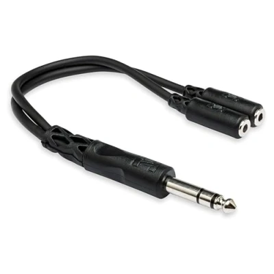 Abbildung von Hosa YMP 234, Y Cable, 1/4 in TRS to Dual 3.5 mm TRSF