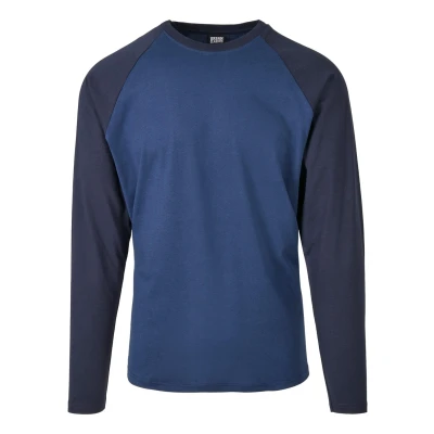 Abbildung von Urban Classics Raglan Contrast LS Langarmshirt, Herren, Größe: XL, Darkblue/midnightnavy