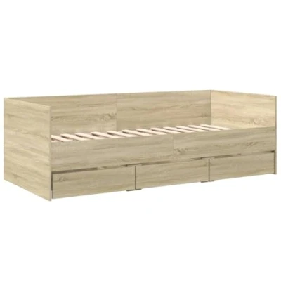 Abbildung von vidaXL Tagesbett, Gästebett mit 6 Schubladen Rollen, Schlafsofa für Schlafzimmer, Bettsofa Sofabett Daybed Bett, Sonoma Eiche 100x200cm Holzwerkstoff