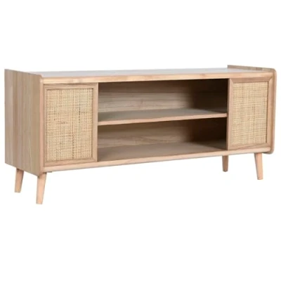 Abbildung von Home ESPRIT TV Möbel, natürliches Rattan, Paulownia Holz, 120 x 35 54 cm