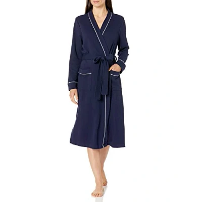 Abbildung von Amazon Essentials Damen Leichter Waffel Bademantel, Lang (Erhältlich In Übergröße), Marineblau, M