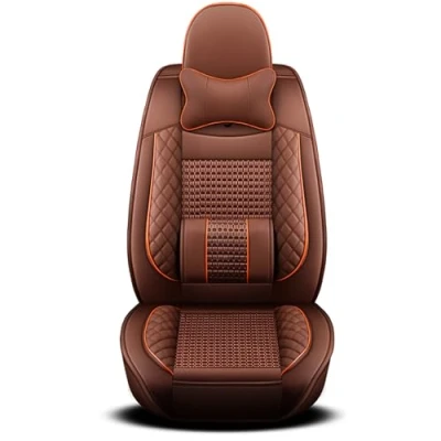 Abbildung von Congxy Autositzbezüge Komplett Set Universal in Premium Design Schonbezüge für die Vordersitze &amp; Rückbank Wasserdicht Sitzbezug Auto Sitzbezüge Airbag Geeignet, Braun