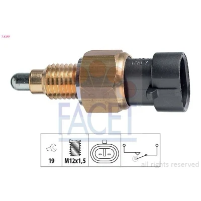 Abbildung von FACET 7.6249 Schalter, Rückfahrleuchte Made in Italy OE Equivalent FIAT: Grande Punto Schrägheck, Ducato III Bus, Kastenwagen