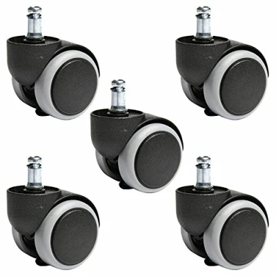 Abbildung von Topstar Bürostuhlrollen Hartbodenrollen Set 5 Stk. 6991 Stiftgröße 10mm / Durchmesser 50mm schwarz