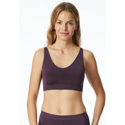 Abbildung von Schiesser SOFT MIT Removable PADS Classic Seamless Bustier, Damen, Größe: Medium, Pflaume