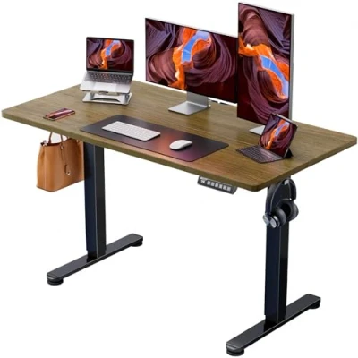 Abbildung von ErGear Höhenverstellbarer Schreibtisch 120 x 60cm Höhenverstellbar Elektrisch Ergonomischer Steh Sitz Tisch Computertisch für Heimbüro mit 4 Memory Steuerung (Espresso)