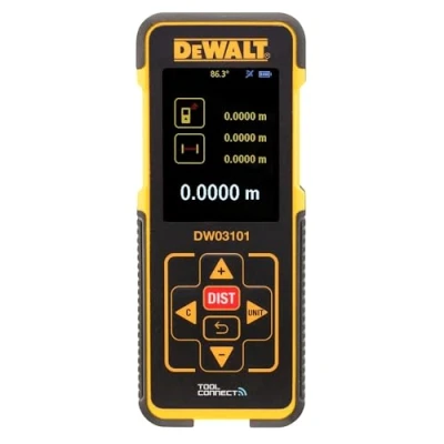 Abbildung von DeWALT DW03101, Laser Distanzmessgerät, m, Schwarz, Gelb, Digital, 100 1 mm