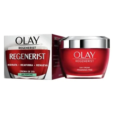 Abbildung von Olay Regenerist Gesichtscreme, formuliert mit Vitamin B3 und Niacinamid, spendet Feuchtigkeit für 24 Stunden, parfümfrei, 50 ml