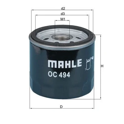 Abbildung von MAHLE ORIGINAL OC 494 Ölfilter Anschraubfilter FIAT: Stilo Schrägheck, Multi Wagon, Kasten / Kombi