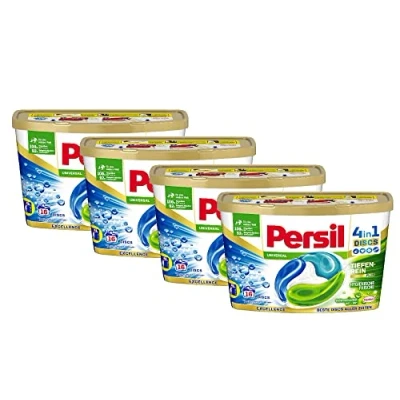 Abbildung von Persil Universal 4in1 Discs 64 WL (4x16 Waschladungen), Vollwaschmittel mit Tiefenrein Plus Technologie und langanhaltender Frische, Waschmittel für leuchtende Farben