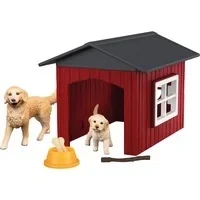 Abbildung von Farm World Hundehütte mit Goldenretrievern, Spielfigur