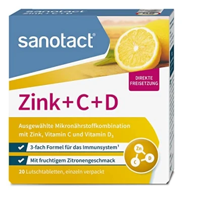 Abbildung von sanotact Zink + C D Lutschtabletten 20 St