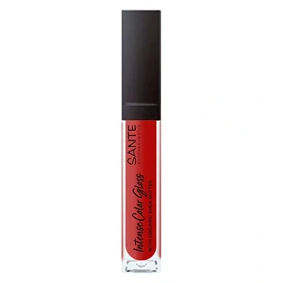 Abbildung von Sante Naturkosmetik Natürlicher Lipgloss Mit glänzendem Finish, Sheabutter für gepflegte Lippen, Intense Color Gloss, Nr. 06 Daring Red, 1 x 5,3 ml