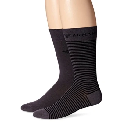 Abbildung von EMPORIO ARMANI HERREN SOCKEN 2 Pack mens socks one size Baumwolle Elasthan 00044 2Pack Anthrazit