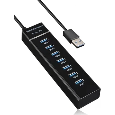 Abbildung von USB 3.0 Hub, 7 Port Data Hub Splitter für Laptop, PC, MacBook, Mac Pro, Mini, mehr Geräte 4FT (1x + 6X 2.0 Ports)