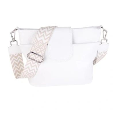 Abbildung von MIRROSI® Umhängetasche Damen, Echtleder, Made in Italy, BOHO Style30x24,50x9cm (BXHXT) viel Stauraum, Handtasche, Brusttasche, Crossbody Bag (1 Tasche &amp; 2 Gurte) (Weiß (BOHO Taupe))