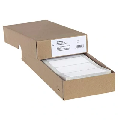 Abbildung von HERMA 8163 Computeretiketten endlos, 101,6 x 48,4 mm, 1 bahnig, 2000 Stück, selbstklebend, Endlosetiketten Aufkleber mit Führungslochrand, matt, blanko Papier Computer Etiketten, weiß