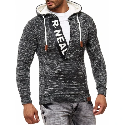 Abbildung von Rusty Neal Kapuzenpullover, Herren, Größe: Medium, Anthrazit / ecru