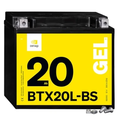 Abbildung von Denagi 82000 GEL BTX20L BS Motorradbatterie 12V 20Ah, Ersetzt YTX20L BS, wartungsfrei versiegelt vorgeladen