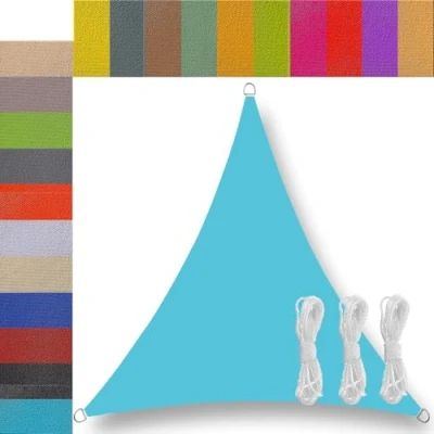 Abbildung von Ufamiluk sonnensegel dreieckig wasserdicht 4x4x4m Balkon Regenschutz 95% UV Schutz Windschutz Überdachung Plane für Garten Terrasse Outdoor Camping Patio Schwimmbad Blauer See