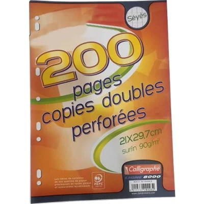 Abbildung von Clairefontaine 9223C Packung mit 100 Blatt Kanzleibögen Calligraphe DIN A4 21x29,7 cm, französische Lineatur, 90g, gelocht, ideal für Ordner 32x26 Weiß, 1 Pack