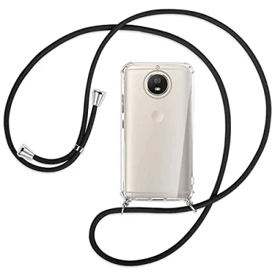 Abbildung von mtb more energy® Handykette kompatibel mit Motorola Moto G5S (5.2&#039;&#039;) schwarz Smartphone Hülle zum Umhängen Anti Shock Full TPU Case