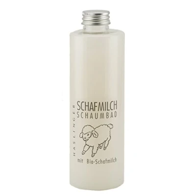 Abbildung von Lashuma Schafsmilch Badezubehör mit Lanolin, Schaumbad Badezusatz 400 ml, Wellness Entspannungsbad für Gepflegte Haut