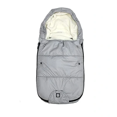 Abbildung von Dooky Fußsack für Kinderwagen, Autositz oder Buggy (universalpassend, wasser &amp; windabweisend, Doppelreißverschluss, 3 und 5 Punkt Gurte, Größe: 0 9 Monate (70x40x8cm)), Silver Sky