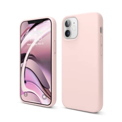 Abbildung von elago Liquid Silicone Case Kompatibel mit iPhone 12 Mini Hülle (5,4&quot;), Hochwertiges Silikon, Rundumschutz Handyhülle : 3 Layer Struktur Schutzhülle (Rosa)