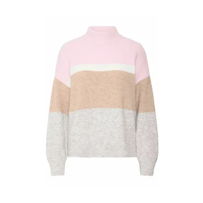 Abbildung von b.young Byomea Striped Strickpullover, Damen, Größe: Small, Roseate spoonbill mix