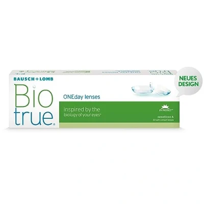 Abbildung von Bausch + Lomb Biotrue ONEday Tageslinsen, sphärische Kontaktlinsen, weich, 30 Stück / BC 8.6 mm DIA 14.2 8.50 Dioptrien