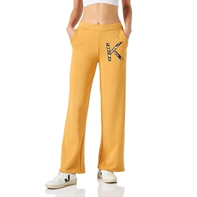 Abbildung von KENDALL &amp; KYLIE Damen K&amp;K W Zebra Print Straight Flare Sweatpants KKW3711725 Jogginghose, Honeycomb, L