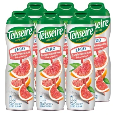 Abbildung von Teisseire Sirup Pink Grapefruit zero Zucker 600ml Cocktails, Milchshakes (6er Pack)