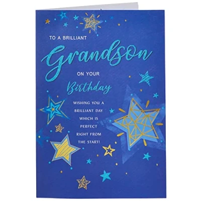 Abbildung von Piccadilly Greetings Modern Birthday Card Grandson 22,9 x 15,2 cm Regal Publishing