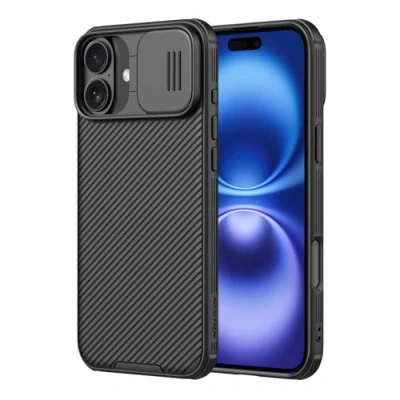 Abbildung von Nillkin iPhone 16 Plus Hülle [Schiebe Kameraschutzabdeckung], [TOP Militärstandard FallSchutz],[PC+TPU], Texturiertes kratzfestes Dünne Handyhülle für 2024 Apple Plus,Schwarz