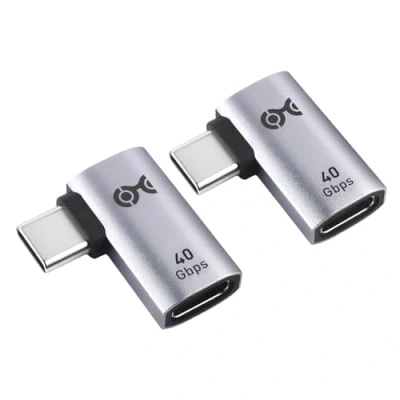Abbildung von Cable Matters 2 Pack, 40Gbps USB C Flat Right Angle Adapter