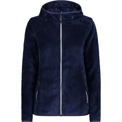 Abbildung von CMP Damen Highloft Fleecejacke mit fester Kapuze, B. Blau Weiß, D36