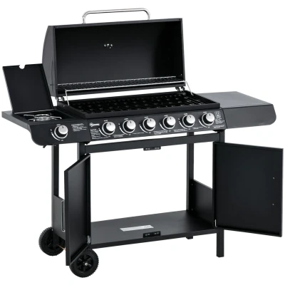 Abbildung von Gasgrill BBQ Metall Schwarz 135 x 50 100 cm
