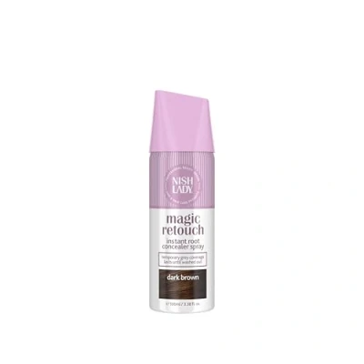 Abbildung von Nishlady Magic Retouch Sprays Instant Root Concealer Spray Schnelle und Einfache Anwendung, Ansatz Ausbesserungsspray, für Frauen Haarfarbspray Hellbraun, Schwarz (Dark Brown, 100 ml (1er Pack))